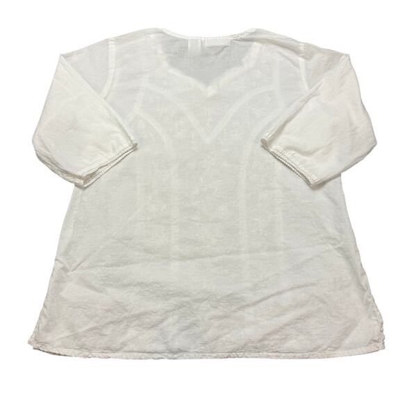 Papillon Los Angeles Womens Sz S Tunic Blouse Cottage Peasant Slit Sides - Picture 2 of 10